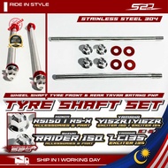 Tyre Shaft Set RS150R RS-X Y15 Y16 LC V2 V7 RAIDER Stainless Steel 304 Wheel Shaft Tyre Front & Rear