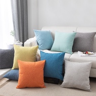 Solid Color Square Cushion Cover Linen Pillow Cover Home Decorative Pillowcase Office Car Sofa Cushion Cover 40x40cm