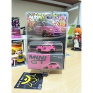 Mini GT 851 Abarth 595 LB Works X Abas Works pink Blister Mijo