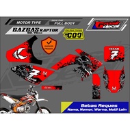 Sticker Decal Sticker Gazgas Raptor 100cc 110cc Trail Mini CRF 50cc Trail Mini RFZ 70cc Full Body Fr