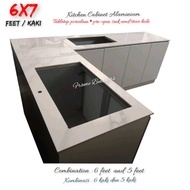 Kitchen Cabinet Aluminium /L shape Kitchen Cabinet /Tabletop Porcelain Kitchen Cabinet /Kabinet Dapu