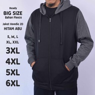 Jaket Lelaki Jumbo 2D Jumbo Hoodie Jacket BIG Size S M L XL XXL 3XL 4XL 5XL 6XL Zipper
