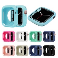 Protection Shell For Apple Watch 7 SE 6 5 4 3 2 1 Watch Bumper Candy Color Soft Silicone Case For iW