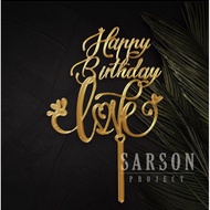 Happy Birthday Love 3D Print Birthday Cake Topper 01 i, Cake Decoration