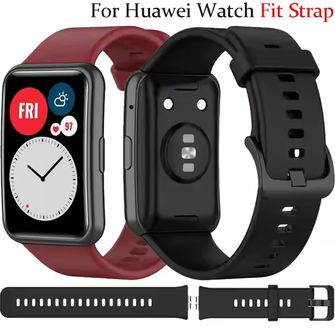 Original Silicone Strap For Huawei Watch Fit Smart Watch Tonal Buckle Comfortable Breathable Bracele