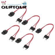 OURTOUR 5PCS Fuse Connector, 20A With Wire Car Fuse Holder, Waterproof 16AWG Auto Inline Fuse Holder