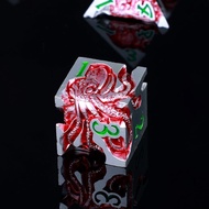 Metal dice 7 Pack Premium Metal D&D Dice Set with Octopus Design for DND, Pathfinder, RPG Tabletop G