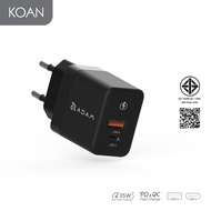 หัวชาร์จ Adam elements OMNIA X35A GaN 35W USB-C and USB-A Compact Charger TH Plug - Black อแดปเตอร์