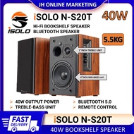 iSOLO N-S20T 40W + 40W HIFI BOOKSHELF SPEAKER 2.1 WIRELESS BLUETOOTH V5.0 HOME THEATER SPEAKER SUBWO