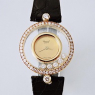 真品 CHOPARD 蕭邦 Happy Diamond 快樂鑽 18K金 原鑲鑽石手錶 鑽錶 女錶