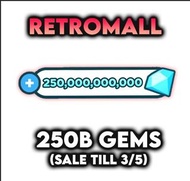 *SALE* 250B Diamonds / Gems (Roblox Pet Simulator X)