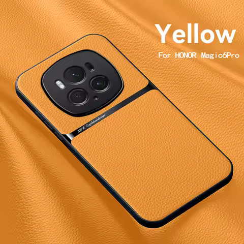 For Huawei Honor Magic 6 Pro Case Car Holder Magnetic Leather Case Cover Honor Magic 6 Lite Soft Fra