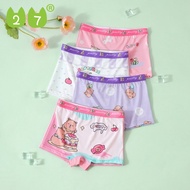 27KIDS Combo 4 quần chíp đùi Kurumi chất mát lạnh dạng lưới cho bé gái dễ thương quần lót tam giác c