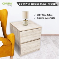 OKURA Modern Side Table Coffee Table Rak Kecil Tepi Katil Almari Side Bed Sofa Beside Table with 2 D