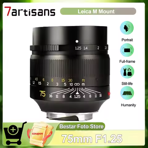 7artisans M 75mm F1.25 Full Frame Manual Focus Portrait Photography Lens for Leica Camera M-M M240 M