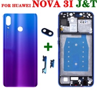 Back Housing Frame For HUAWEI Nova 3i Battery Cover / Middle Frame &amp; On Off Volume Buttons Camera Lens