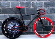 จักรยาน จักรยานฟิกเกียร์ เสือหมอบ ยางตัน ขนาดเฟรม 49-52 cm ล้อ 26 นิ้ว ขอบ 40 มิล เฟรมเหล็ก ขนาดยาง 700x23c