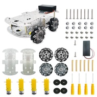 DIY Mecanum Wheel Car Kit with Metal Chassis and TT Motor Smart Robot 4WD Omnidirectional Car Educat