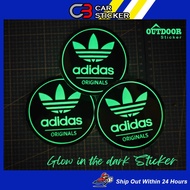 adidas originals sticker glow in the dark stiker motor kereta / g01