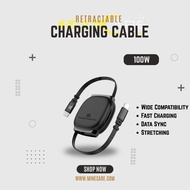 100W Fast Charging Retractable Charging Data Cable Type-C To Type-C 100w Cable