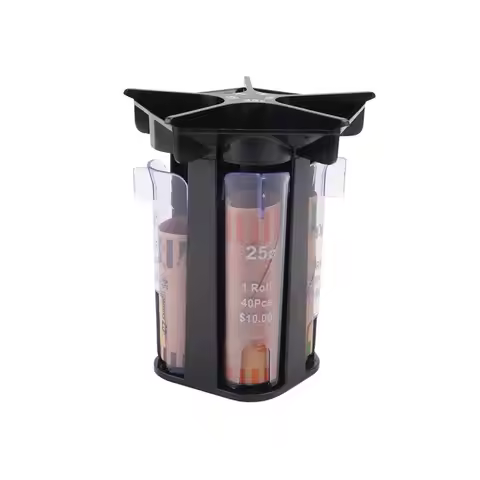 Coin Sorter Tube Coin Counter With Coin Wrappers,5-IN-1 Change Sorter Change Counter Machine, Coin O