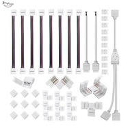 5 Pin LED Strip Connector Kit Plastic LED Strip Connector Fit for 12Mm RGBW LED Strip Connection Inc