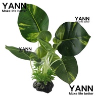 YANN1 Artificial Water Plants, Green Plastic Fish Tank Plants, Aquarium Artificial Tall Aquarium Pla