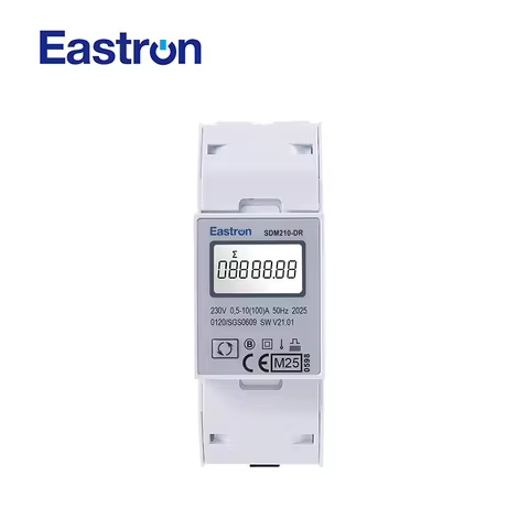 SDM210-DR 10(100)A, Single Phase Din Rail Energy Meter, Resetable Energy, 100A, Pulse Output