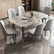 Rectangular Rock Plate Dining Table And Chair Combination Marble Negotiation Table
