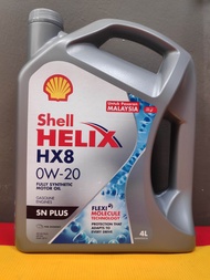 Shell Lubricant Oil (BUY 3 FREE 1) Helix HX8 0W-20 (4L) - Minyak Hitam Kereta