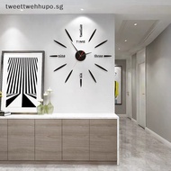 TWE Simple Modern Design DIY Digital Clock Home Decor Silent Wall Clock Room Living Wall Decoration Punch-Free Wall Clock SG