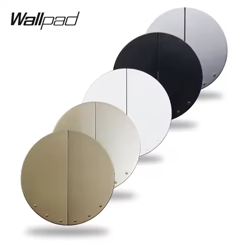 Wallpad L6 Push Button Smart Home 2 Gang Momentary Impulse Switch White Black Gold Gray Brown