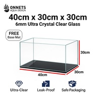 40x30x30cm (6mm) Ultra Crystal Clear Aquarium Tank | 92% Light Transmission