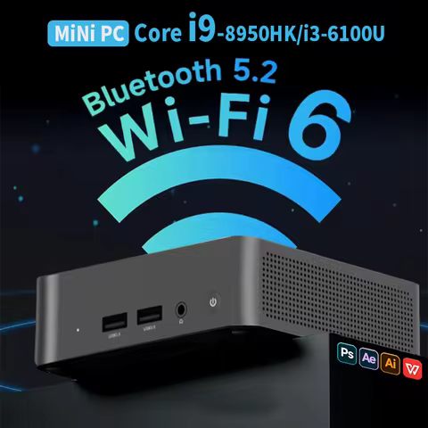 2026 Mini PC Core i9-8950HK/i3-6100U Windows 11 Pro Desktop Pc Gaming Computer 16GB DDR4 1TB SSD WiF