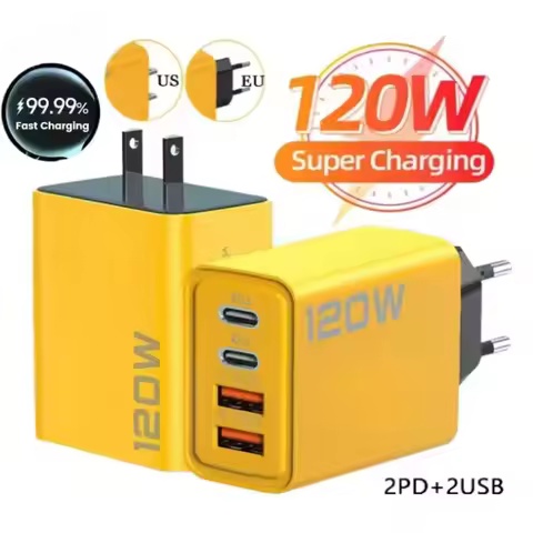 4 in 1 Ports 120W USB Type C Charger PD Quick Charge 3.0 For iPhone 15 Samsung Xiaomi Huawei Phone 1