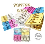 Jepitan Baju Jemuran Cucian Isi 12 Pcs/Gantungan Baju / Jepit Baju Jepitan Baju 4 Warna 12Pcs Jepita