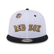 New Era 59Fifty Hat 70th Anniversary Boston Red Sox White 5950 Fitted Cap 100% Original Official