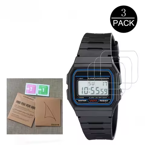 3Pcs Anti-shock Smartwatch LCD Guard Film For Casio Men's Classic F91W-1 W-217 F-105W Nano Explosion