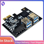 PCI-E 1 to 4 Expansion Card PCI-E 1X to 16X 4 Port Dual Layer USB3.0 Graphics Adapter Expansion Card