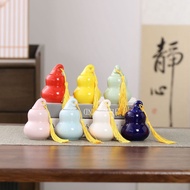 Iwishan Ceramic Small Size Mini Gourd Tea Cans Fragrance Powder Paste Square Cans Pill Powder Sub-bo