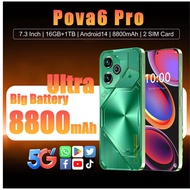 COD Handphone Murah 5G 7.38 Inch Large Screen 16GB RAM+1TB ROM Android Phone 8800mAh Battery Dual SI