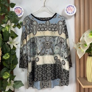 Blue Flowy Silk Blouse