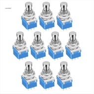 10PCS Guitar Effects Pedal Footswitch 3PDT Stomp Pedal Switch 9-Pin Locking Push Button Foot Switch