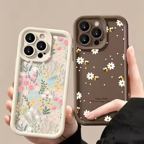 Cottagecore Daisy Bee Floral Case For Oneplus 12 15 13 11 13T 8T 12R 11R 13R OnePlus Nord CE 5 4 3 2