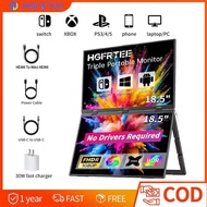HGFRTEE Folding Monitor Dual Portable Displayuilt-in Stand 18.5 Inch Folding Monitor