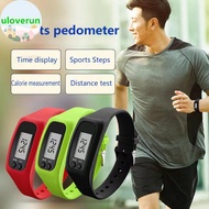 Uloverun LED Pedometer Bracelet Step Counter Watch 12/24H Time Display Step Counter Watch Silicone S
