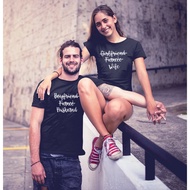 Boyfriend Fiance Husband Girlfriend Fiance Wife Printing Couple Clothes Lovers Tee Shirt Summer Matc