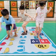 Kids Hand And Feet Game Kids Jumping Carpet Mat Children Jump Lattice Pad Family Kindergarten Indoor