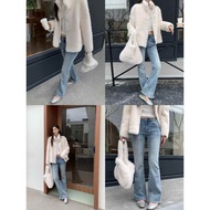 INBYIN-LOW-WAIST Bell-Bottom Jeans (Thin Fur Lining Inside) DENIM PANTS-D7794