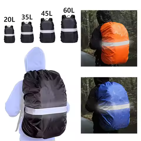 Waterproof Backpack Rain Cover Reflective with Strap 15L-65L Rucksack Cover Upgraded Cross Buckle Hi
